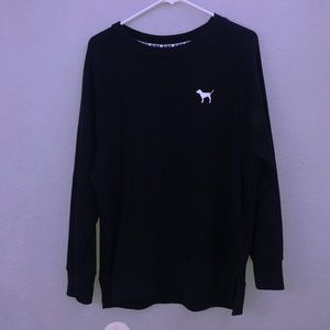 PINK oversized black crew neck